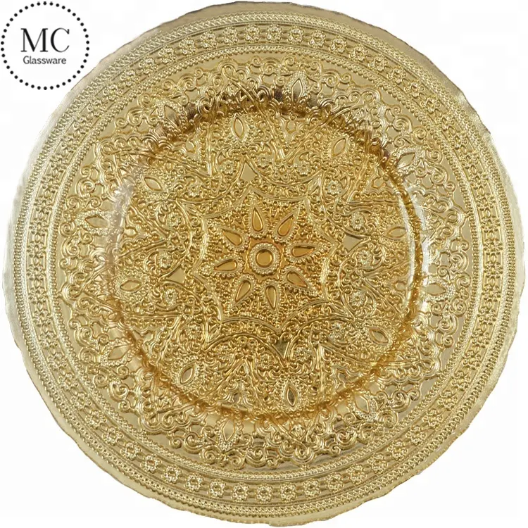 Plaque de chargeur en or turque, pour la décoration de table, Offre Spéciale, 2 pièces
