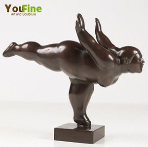 Sculpture de femme corpulente en bronze grandeur nature YouFine, style Botero, <span class=keywords><strong>statue</strong></span> en métal pour jardin extérieur, décoration d'art moderne - Product Image 2