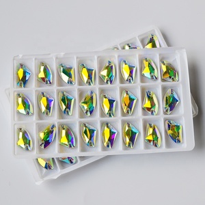 3256 Tất Cả Các Kích Cỡ AB Thiên Hà May Pha Lê Đá Flatback Glass Rhinestone Sew On Strass Cho Wedding Dress - Product Image 5