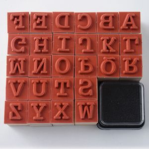 Alfabeto de sello de goma con almohadilla de tinta para suministros escolares - Product Image 2
