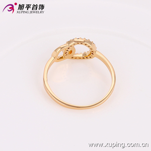 13572 Xuping 18k color oro gracioso anillo con dos círculos que se entrelazan entre ellos para mujer - Product Image 3