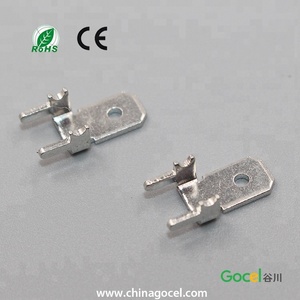 Borne de soudure PCB en laiton personnalisée de 4,8 mm avec traitement de surface en étain, modèle DJ615-4.8*0.8 - Product Image 3