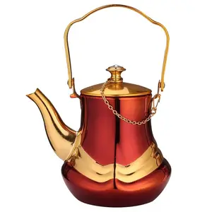 Hot Sale Drinkware color planting Coffee Pot 1.1L 1.4L 1.6L Stainless Steel Arabic Teapot