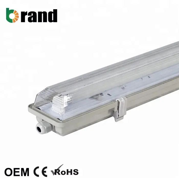 SMD 2835 2X18W G13 End Cap 4ft T8 36W IP65 Tri-proof LED Ống Ánh Sáng Kit Cho Carport