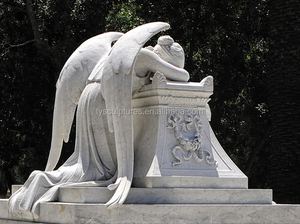 Statue en pierre de lune d'anges en granit, faite à la main, célèbre, pour décoration de la cour brute - Product Image 5