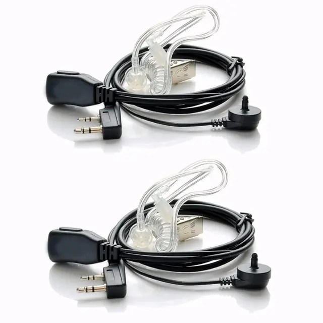 Walkie Talkie headphone Air Acoustic Tube Earpiece Baofeng Radio 2 Pin PTT Transparent Headset Microphone K Port UV-5R