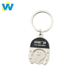 Precio de fábrica de la moneda de carro de compras en blanco del <span class=keywords><strong>coche</strong></span> de metal de la clave de la cadena - Product Image 1