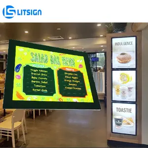 2024 nova China Store Signage Materiais Iluminados Iluminação Menu Board Publicidade Painel LED