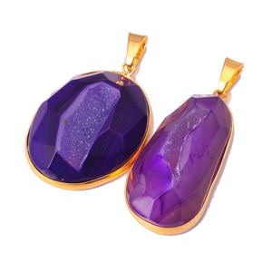 2016 Productos De Moda Ágata Talló la Cueva De <span class=keywords><strong>Cristal</strong></span> Colgante Chapado En Plata - Product Image 2