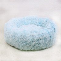 Livraison directe usine chinoise meilleur prix long rond palissandre calmant chien lit cordon en peluche lit pour animaux de compagnie