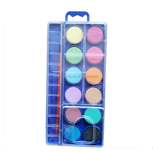Ensemble de peinture aquarelle pour gâteaux aquarelle 12, 16, 24, 28, 36, 48 couleurs de boîte en plastique avec pinceau gratuit - Product Image 2