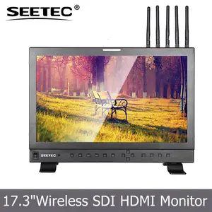 17.3 polegada film professionnel faire caméras écran 300 M SDI HDMI HD récepteur vidéo sans fil connexion moniteur