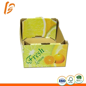 Bán buôn Tùy Chỉnh In Chuối Cà Chua Khoai Tây Dứa Chanh Đào Rau Bao Bì Các Tông Sóng Hộp cho Trái Cây - Product Image 3