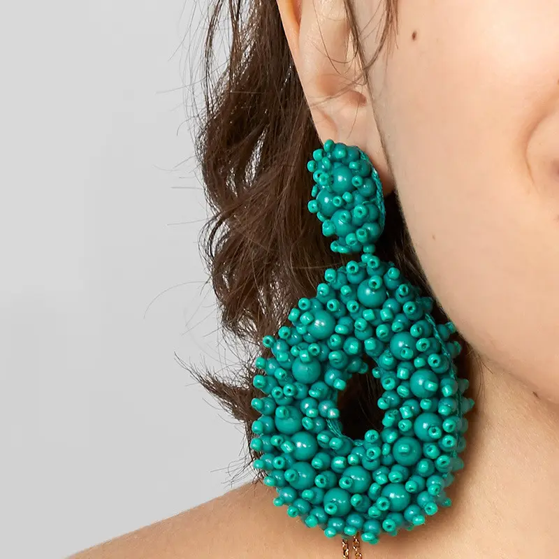 2019 new handmade bohemian jewelry earrings seed beads geometric dangle drop beaded earrings for women