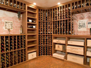 Estante de exhibición de vino de madera de pared de pie de piso antiguo único de decoración de tienda - Product Image 4