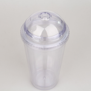 <span class=keywords><strong>Venta</strong></span> caliente del verano 16 oz 450 mL doble pared plástico duro jugo frío vaso de paja con ronda cúpula tapa - Product Image 1