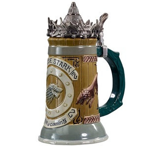 Juego de tronos 22 Oz taza de cerveza de cerámica de <span class=keywords><strong>la</strong></span> sublimación con corona superior - Product Image 2