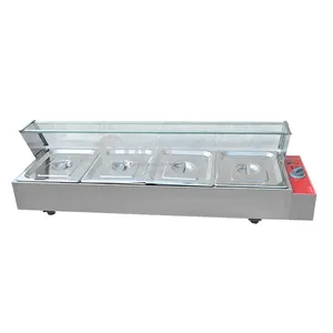 Calentador de alimentos de acero inoxidable para Buffet, calentador de comida de acero inoxidable con 4 ollas