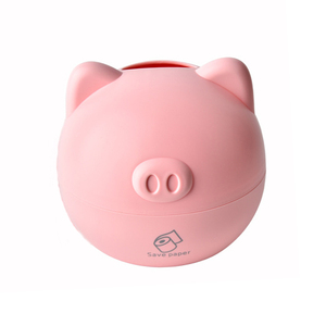 Boîte à mouchoirs et porte-papier en plastique étanche et durable de conception de dessin animé d'animal de cochon rose nordique mignon - Product Image 5