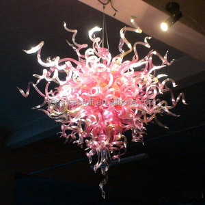 <span class=keywords><strong>Lampadario</strong></span> Moderno in Vetro Soffiato a Mano di Colore <span class=keywords><strong>Rosa</strong></span>, Illuminazione LED in Vetro di Murano, Decorazione per Soggiorno - Product Image 3