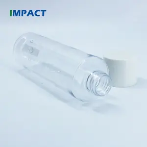 24/410 200 ml Transparent Flat Shoulder PET Plastic Shampoo Bottle