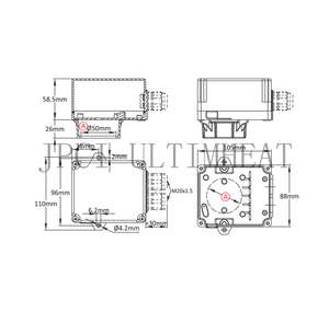 Modèle Y3B2, Boitier de thermoplongeur, destiné aux réservoirs de chauffe-eau commerciaux. En PA66 - Product Image 2