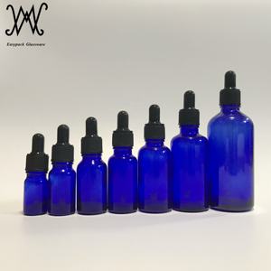 50 मिलीलीटर कोबाल्ट ब्लू ग्लास आवश्यक तेल बोतल सोने के स्प्रे पंप डिस्पेंसर - Product Image 3