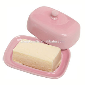 Portaburro in Ceramica Rosa Promozionale con Coperchio - Product Image 2