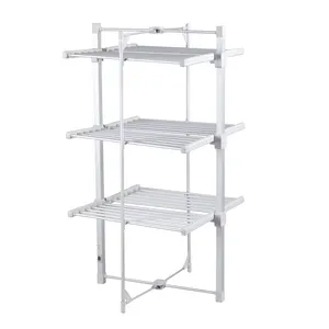 3 niveaux En Aluminium Pliant Électrique Chauffé Vêtements Séchage Rack