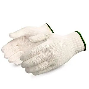 10 Gauge Bleached White Cotton Knitted Gloves For Construction Safety