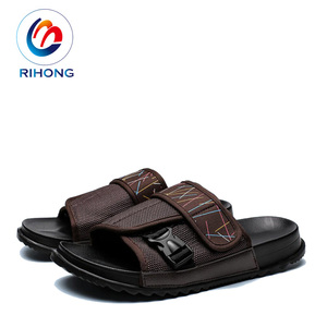 De la chine importation noir complet personnalisé fait à la main hommes vente entière chevet toboggan sandale paresseux pantoufle - Product Image 6