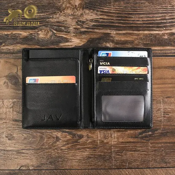 Handmade Leather Travel Wallet, Personalized Leather Passport Wallet, Passport Holder