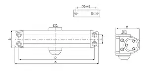 Aluminum Alloy Door Closer Aluminum Alloy Casting Body Door Closer / Security Door Closer