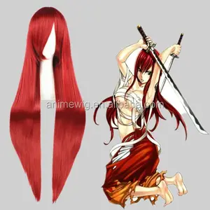 วิกผมคอสเพลย์ยาว100ซม. สีแดงเข้มทรงนางฟ้าเอลซ่าอะนิเมะฮาโลวีนปาร์ตี้ - Product Image 1