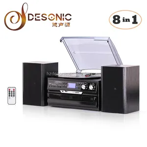 DESONIC เครื่องเล่นแผ่นเสียงหลายเสียง,CD USB พร้อมการเข้ารหัสวิทยุและลำโพงภายนอก