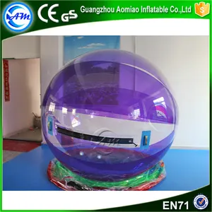 Colorida bola de cristal globo inflable salto de agua fuente de agua bola de hámster humano en piscina