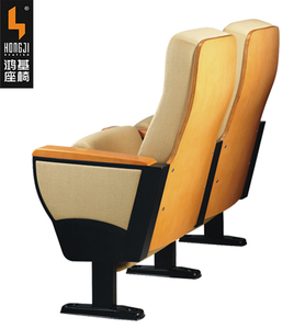 Fábrica de suministro de asiento de teatro muebles plegable cubierta de madera de la sala de conferencias silla con tableta de escritura - Product Image 6