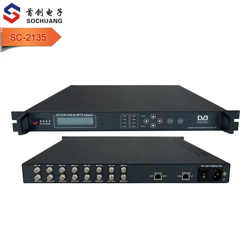 8 kanal DVB-S2 FTA IPTV IRD/8 RF IP SPTS MPTS alıcı