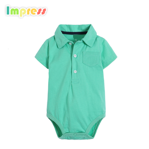 Wholesale manches courtes bébé coton barboteuse garçons <span class=keywords><strong>polo</strong></span> collier bodysuit - Product Image 2