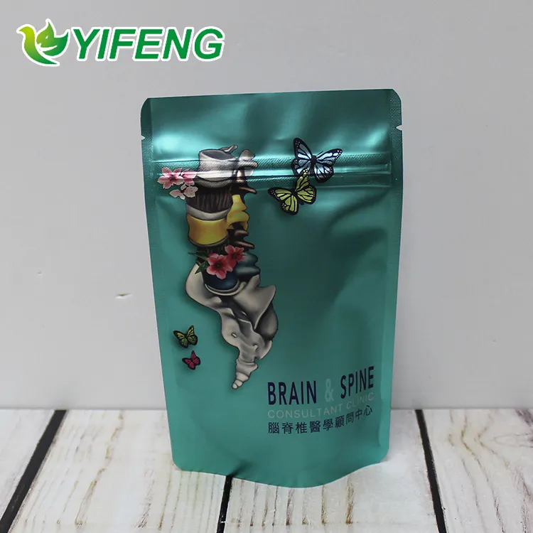 प्रीमियम गुणवत्ता कस्टम लोगो पन्नी लचीला पैकेजिंग जैविक हरी चाय पैकिंग पाउच डिजाइन