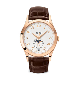 Reloj Mecánico moonphase para hombre, correa de cuero marrón genuino de acero inoxidable 316L, <span class=keywords><strong>calendario</strong></span> anual - Product Image 1