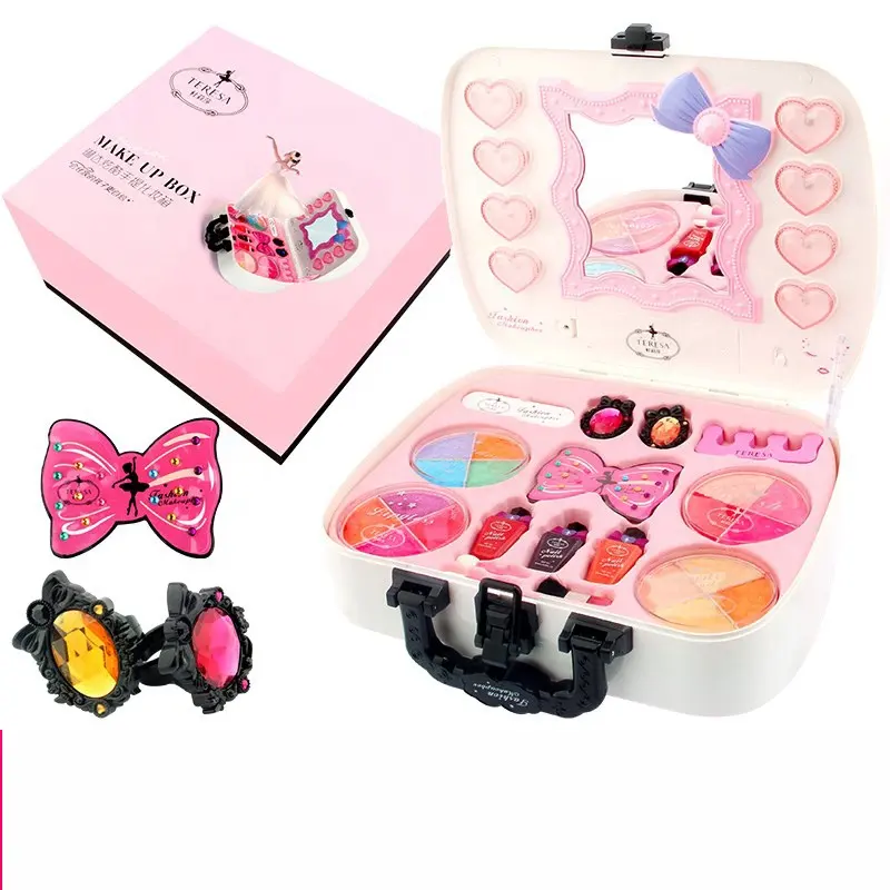 Leuke Light Up Spiegel Case Modieuze Real Make-Up Cosmetica Make-Up Kit Voor Kid