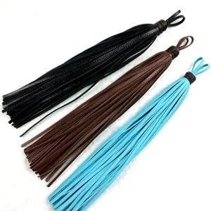 Fashion Creative Long Synthetic Pu Leather Tassels Colorful Leather Tassel Keychain For Bag Multicolor Tassel For Decoration