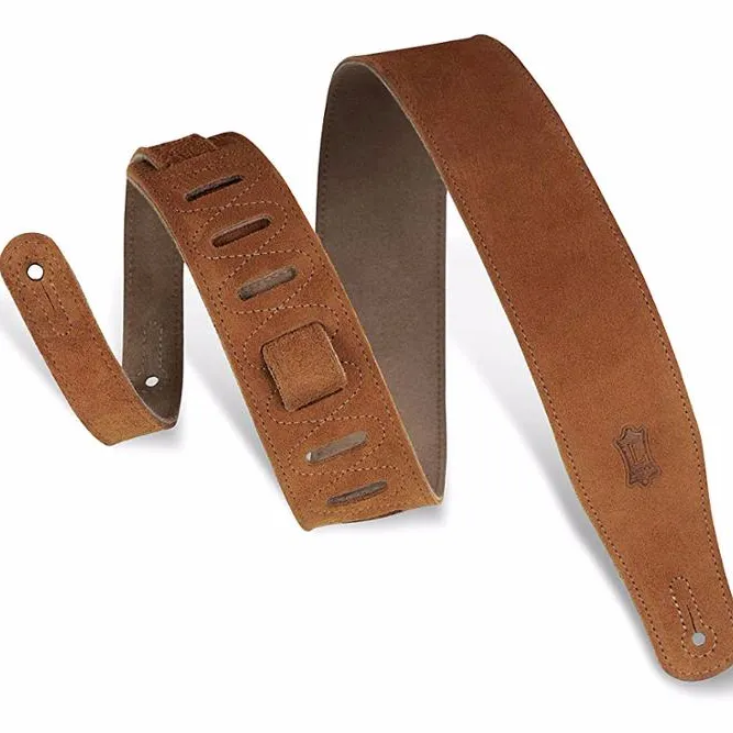 2 1/2" Suede Guitar Strap with Suede Backing. Adjustable from 38" to 51"