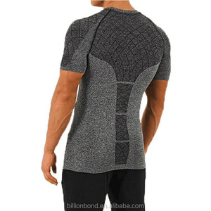 Precio más <span class=keywords><strong>bajo</strong></span> al por mayor muscle fit seamless Transpirable de manga corta camiseta para los hombres - Product Image 2