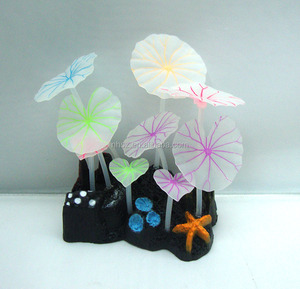 Glow In The Dark <span class=keywords><strong>Aquarium</strong></span> Fish Tank <span class=keywords><strong>Silicone</strong></span> Kunstmatige Zee Planten Coral Bloem Ornament - Product Image 1