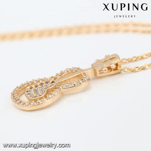 Collar de Oro de <span class=keywords><strong>3</strong></span> Gramos xuping 43975, Diseño de Violín con Circonita, Chapado en Oro, Joyería de Moda - Product Image 4