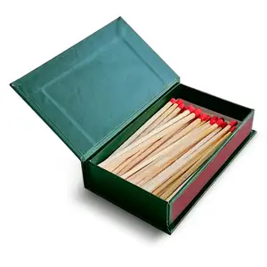 Caja de cerillas de madera con diseño de libro