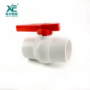 Factory price 20mm 1/2"-4" plastic pvc irrigation compact 2 way ball valve