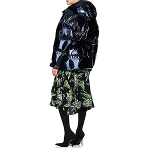 Manteau matelassé <span class=keywords><strong>en</strong></span> <span class=keywords><strong>vinyle</strong></span> pour femmes, grande taille, avec fermeture éclair, printemps, haute brillance, <span class=keywords><strong>veste</strong></span> bouffante - Product Image 4